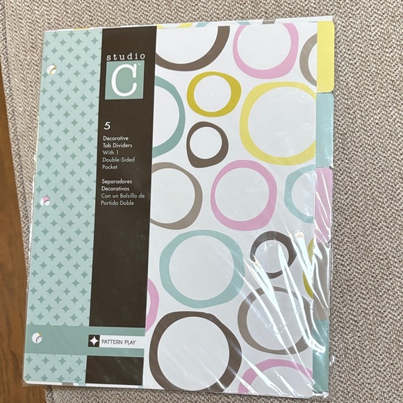 Studio C Decorative Tab Dividers with Pastel Circles - Picture 1 of 4